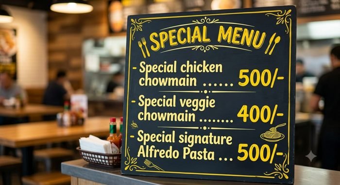 Special menu board